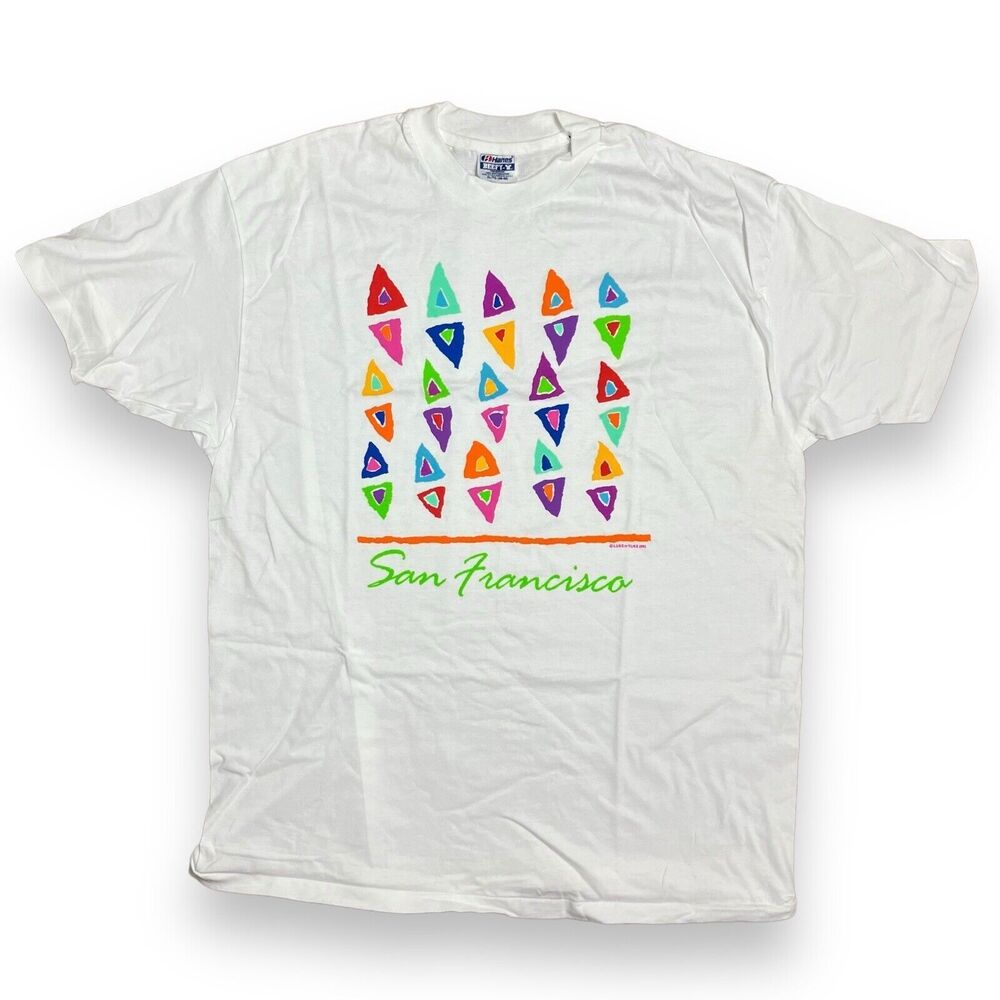 Vintage Hanes Beefy T-Shirt Adult XL San Francisco California Colorful Artsy NEW